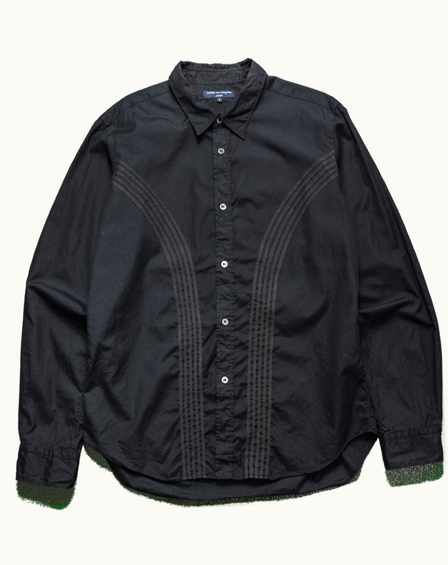 Comme Des Garçons Homme Comme Des Garçons Homme Curved Stripe Tonal Applique Shirt S/S 2007