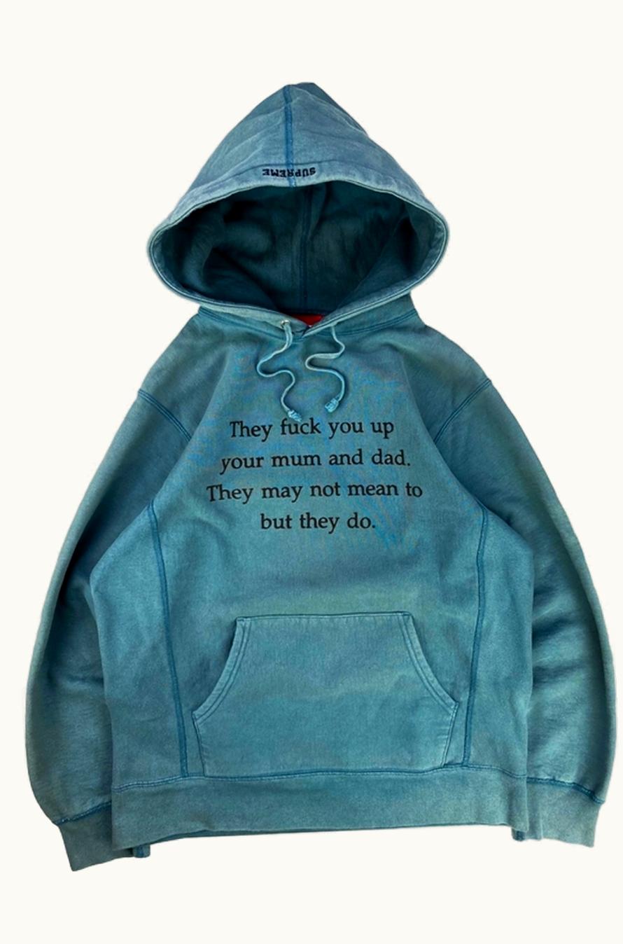 Supreme Supreme ‘they Fuck You Up’ Philip Larkin Slogan Hoodie A/W 2016