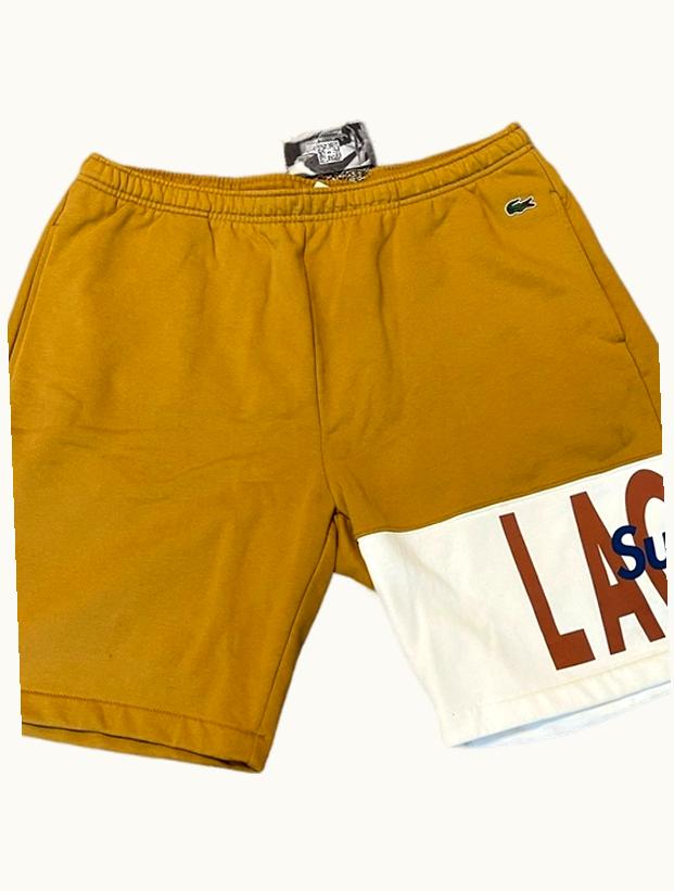 Lacoste Logo Panel Gold Sweat Shorts A/W 2019