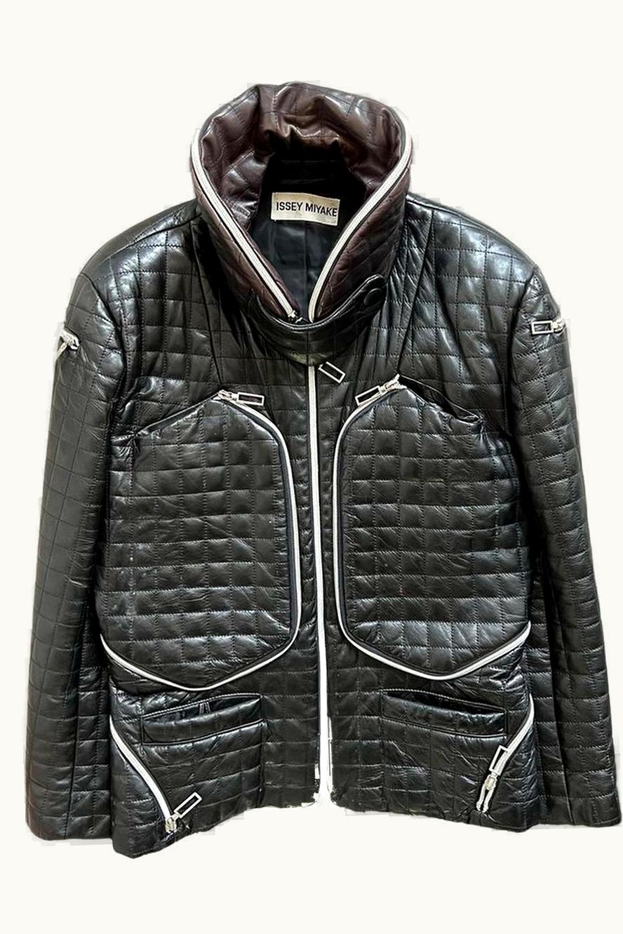 Issey Miyake Issey Miyake X-Ray Pocket Leather Quilted Jacket A/W 1991