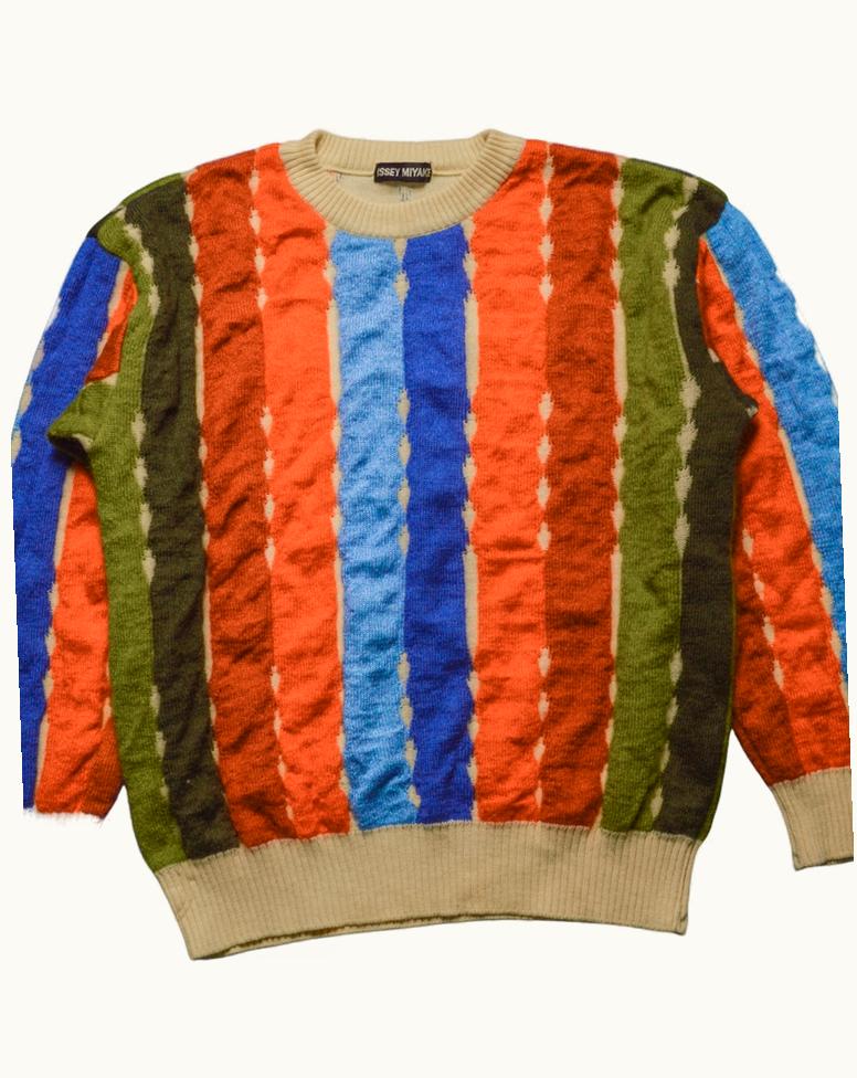 Issey Miyake Issey Miyake Multicolour Vertical Striped Knit Jumper A/W 1992