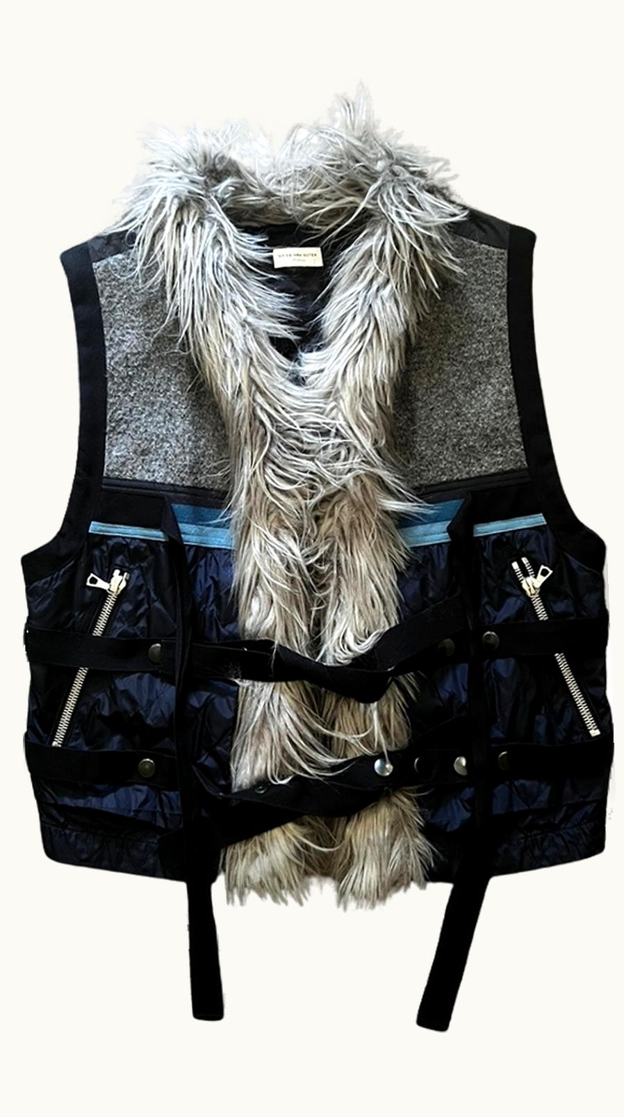 Dries Van Noten Dries Van Noten Sample Fur-Trim Bondage Vest A/W 2014