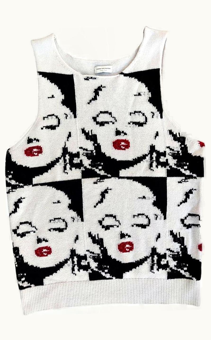 Dries Van Noten Dries Van Noten Knit Cashmere Marilyn Monroe Vest S/S 2016
