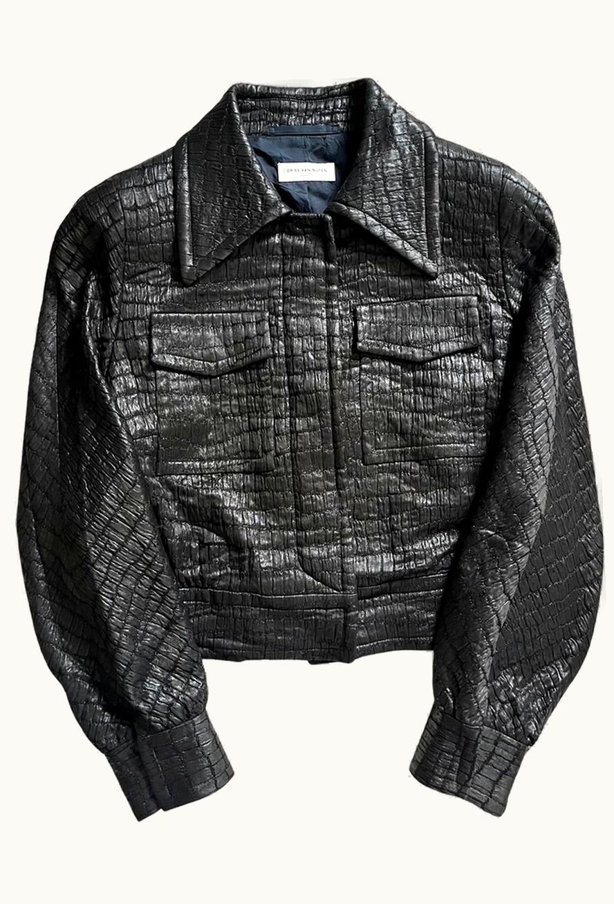 Dries Van Noten Dries Van Noten Reptile Pattern Leather Jacket A/W 2017