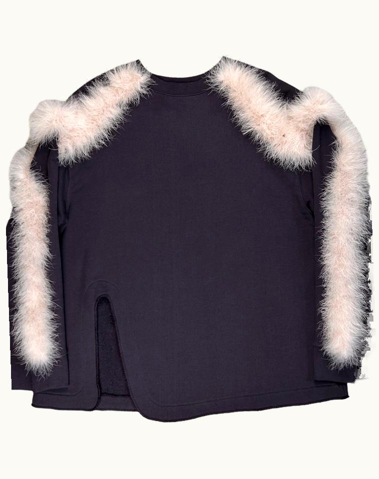 Dries Van Noten Dries Van Noten Feather Trimmed Hawkins Sweater A/W 2021