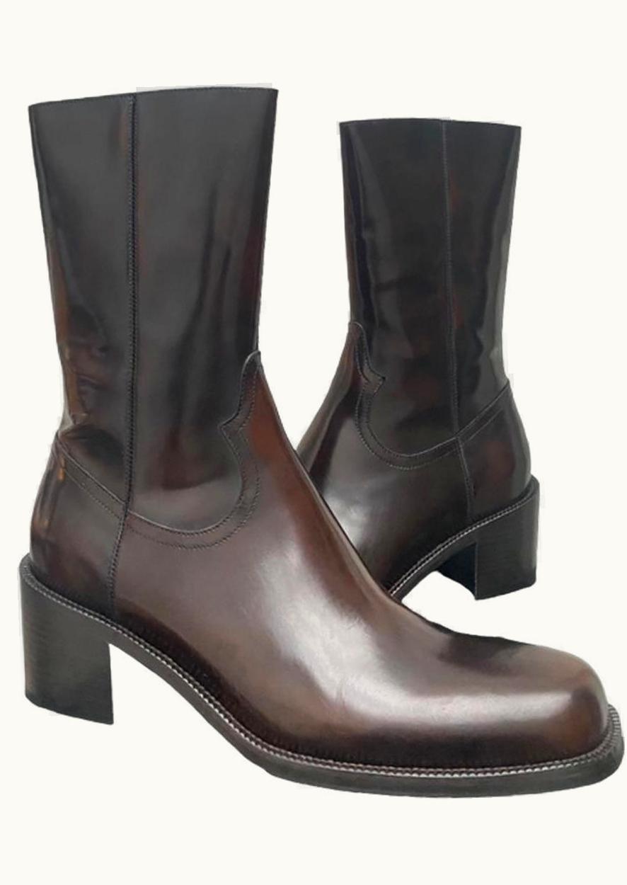 Dries Van Noten Dries Van Noten Brown Patent Leather Boots S/S 2021