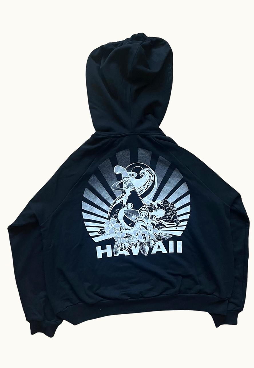 Dries Van Noten Dries Van Noten Hawaii Oversized Black Hoodie S/S 2021