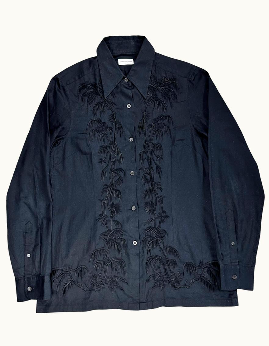 Dries Van Noten Psychedelic Palms Embroidery Shirt S/S 2021