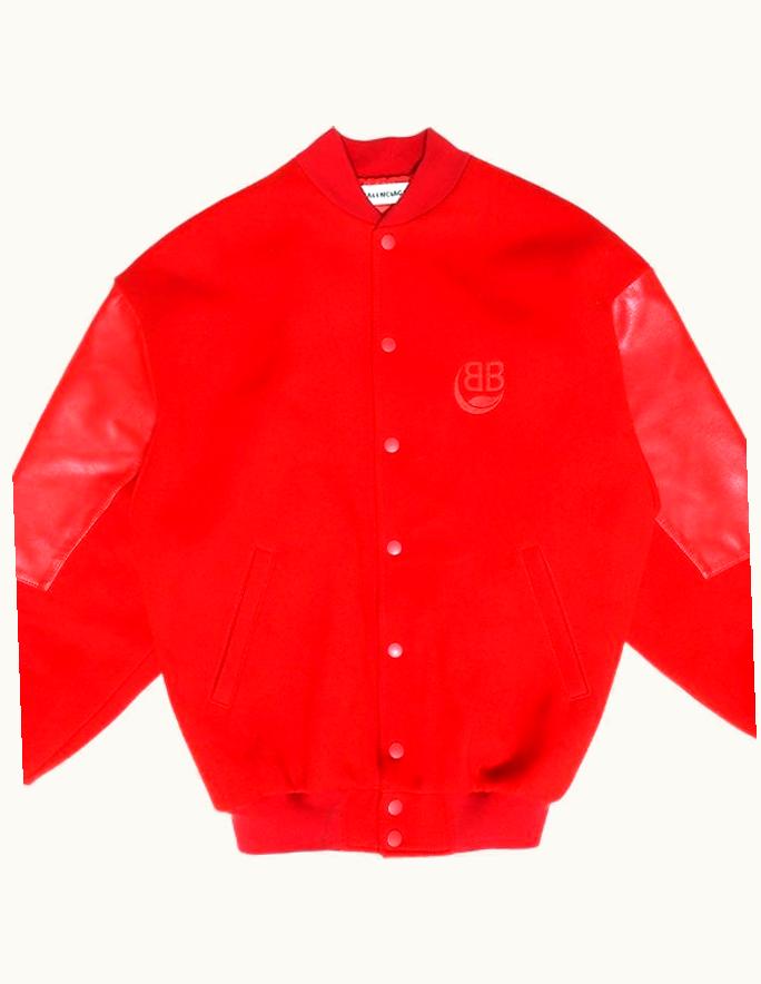 Balenciaga Prototype Red Wool Bomber Jacket S/S 2020