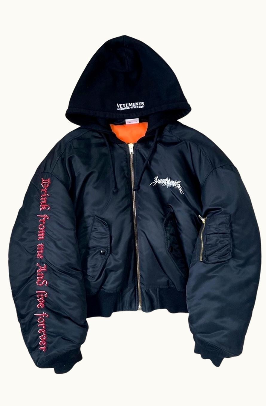 VETEMENTS Vetements Total Fucking Darkness Crop Bomber Jacket A/W 2016