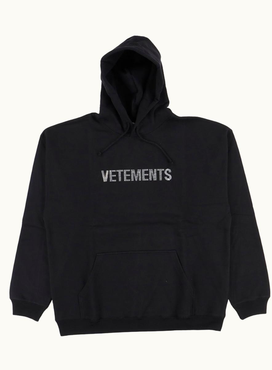 VETEMENTS Vetements Rhinestone Logo Hoodie A/W 2020