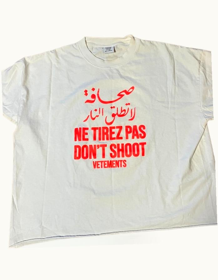 VETEMENTS Vetements Ne Tirez Pas Don't Shoot T Shirt S/S 2020