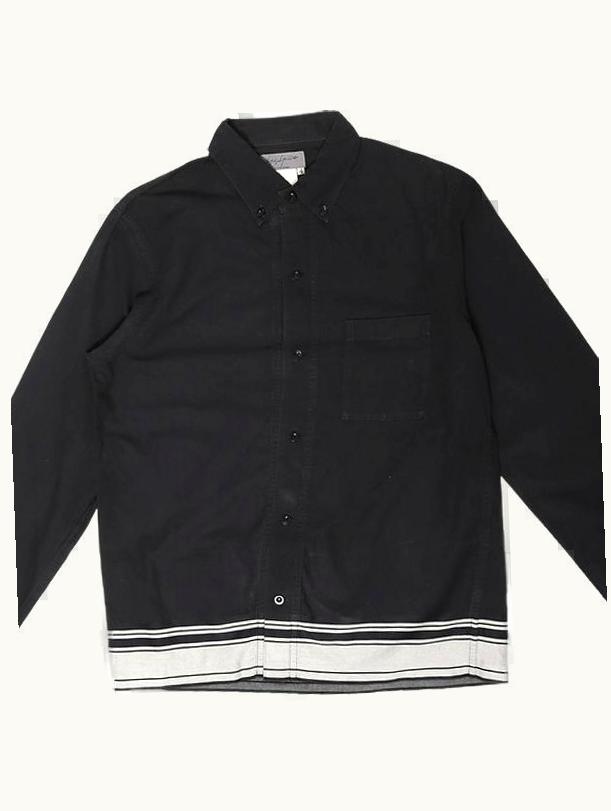 Yohji Yamamoto Yohji Yamamoto Hem Stripe Black Button Up Shirt S/S 2002