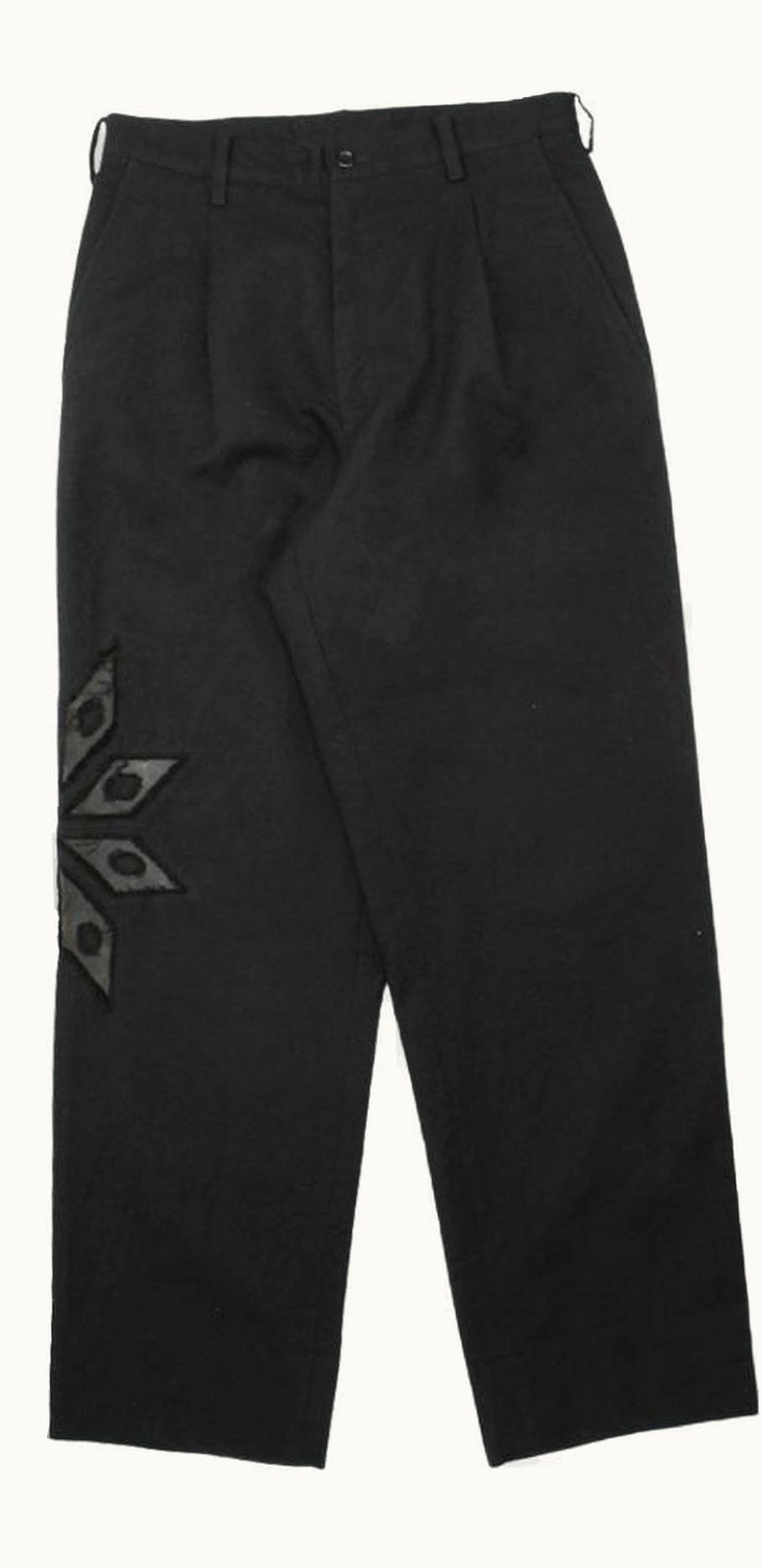 Yohji Yamamoto Yohji Yamamoto Leather Patched Wool Trousers A/W 2003