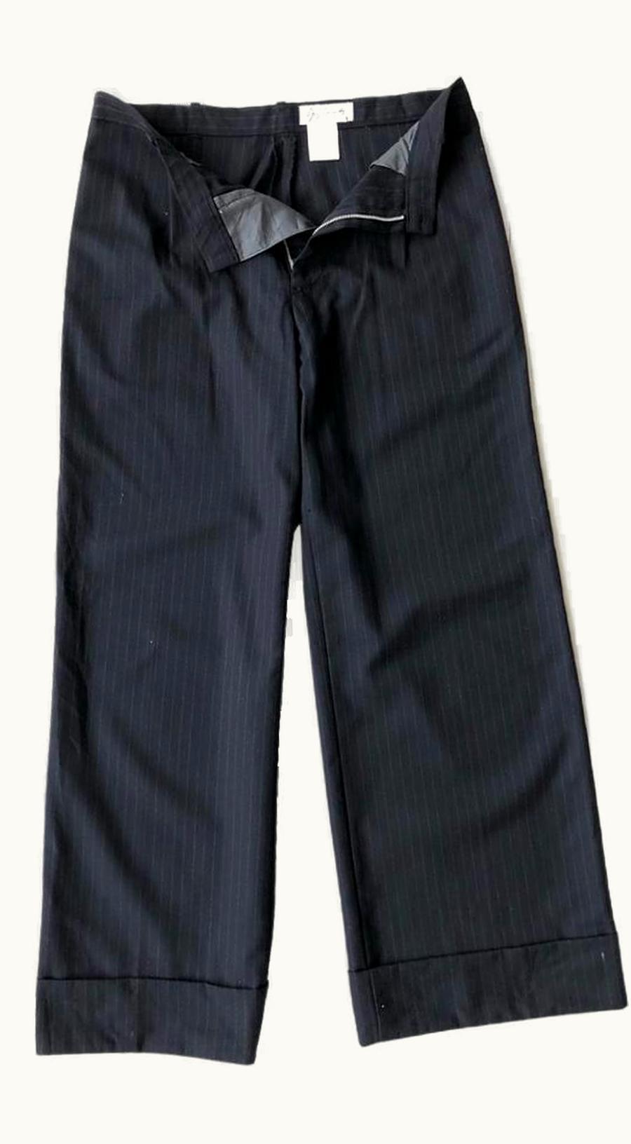 Yohji Yamamoto Yohji Yamamoto Striped Wide Leg Gabardine Pants S/S 2005