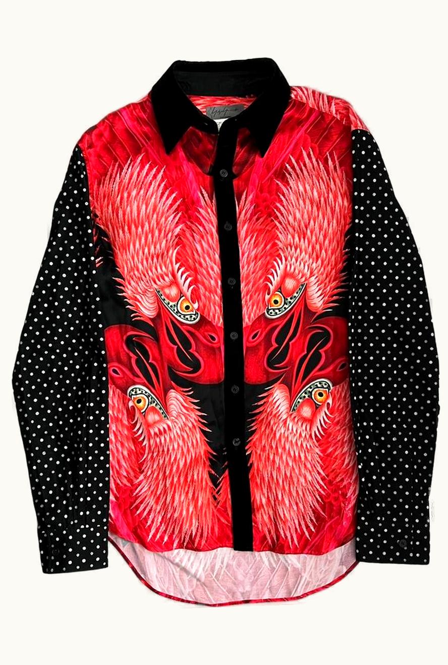Yohji Yamamoto Yohji Yamamoto Silk Phoenix Button Up Shirt A/W 2006