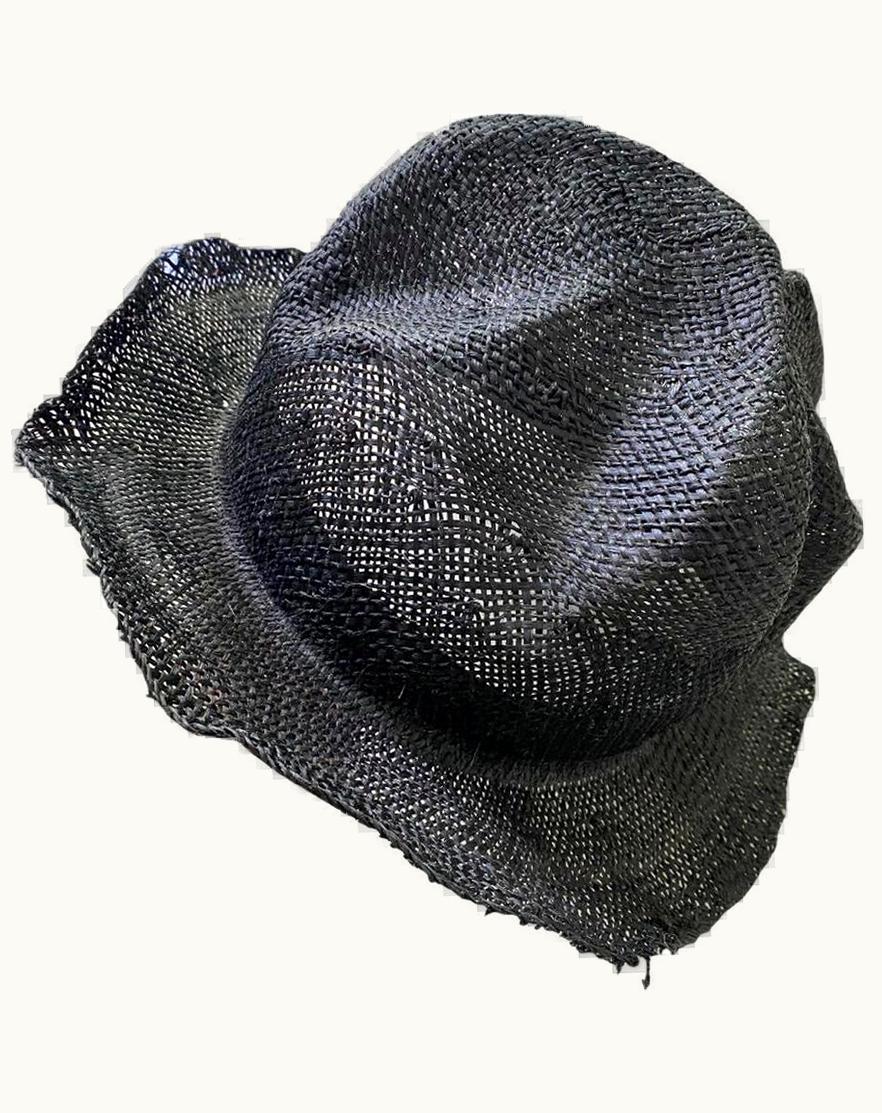 Yohji Yamamoto Yohji Yamamoto Black Crush Straw Hat S/S 2015