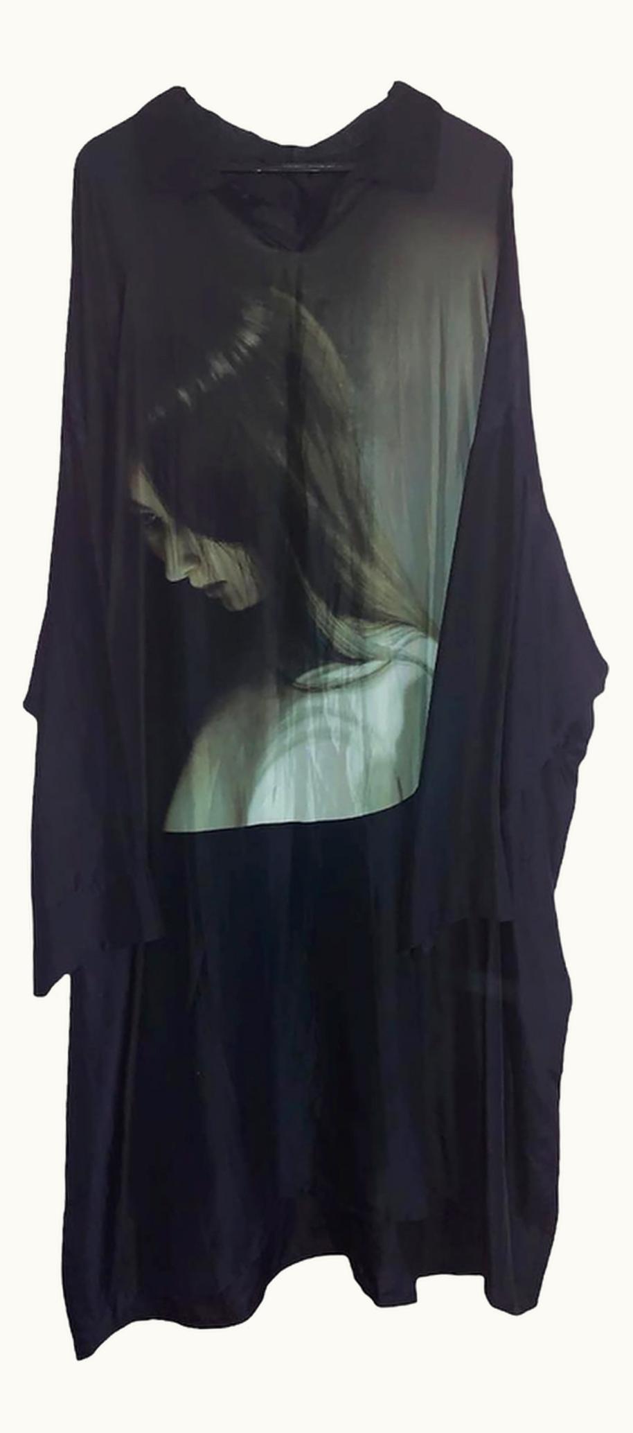 Yohji Yamamoto Yohji Yamamoto Female Portrait Long Silk Shirt S/S 2018