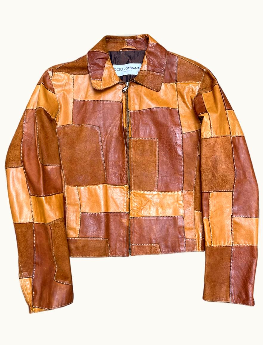 Dolce & Gabbana Dolce & Gabbana Patch Leather Jacket S/S 2001