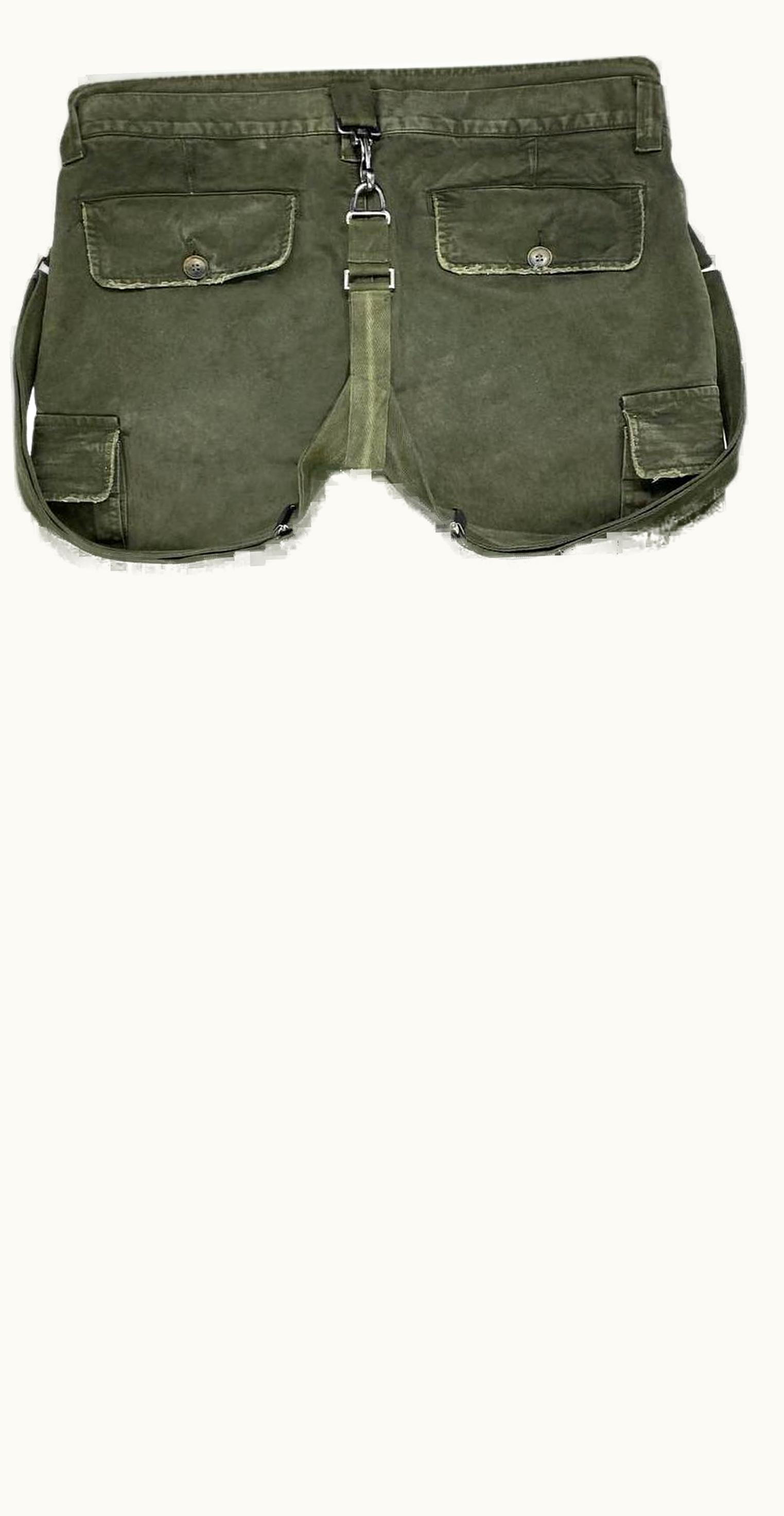 Dolce & Gabbana Dolce & Gabbana Bondage Strap Forest Green Cargo Pants A/W 2003