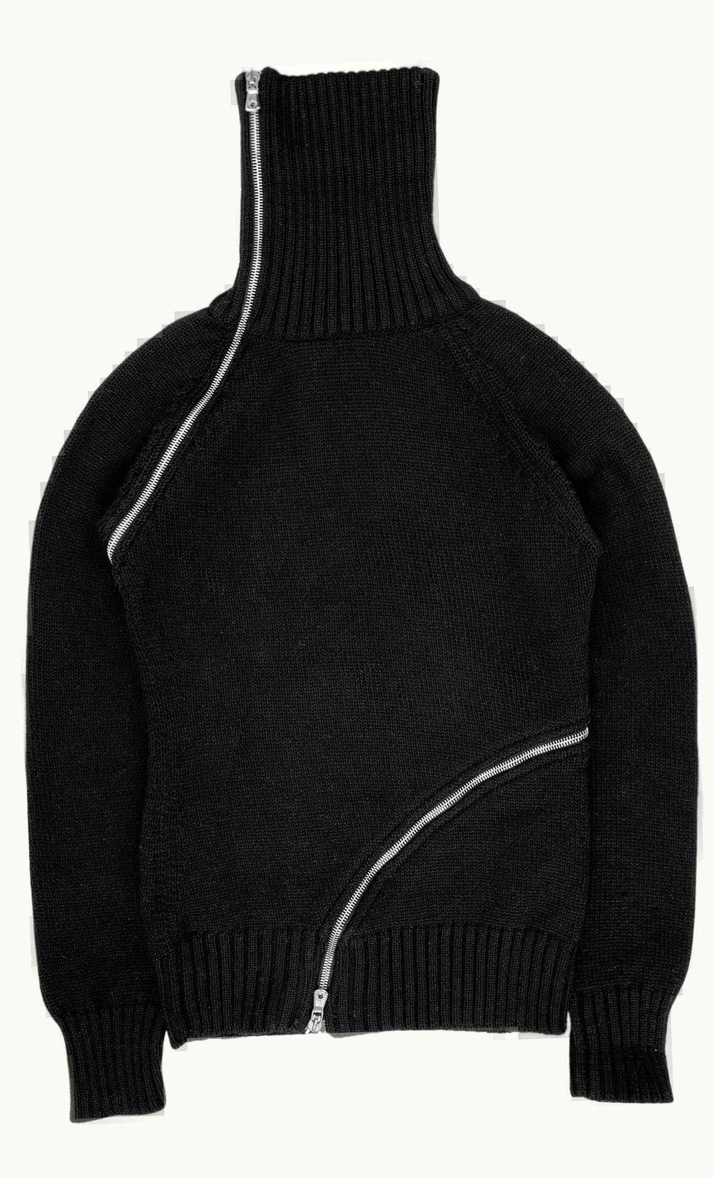 Dolce & Gabbana Dolce & Gabbana Spiral Zip Heavy Weave Knitted Turtleneck A/W 2003