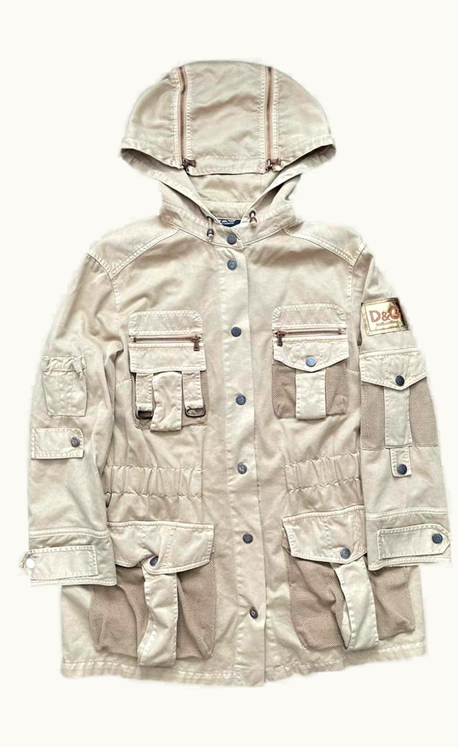 Dolce & Gabbana Dolce & Gabbana Beige Cargo Sniper Jacket A/W 2003