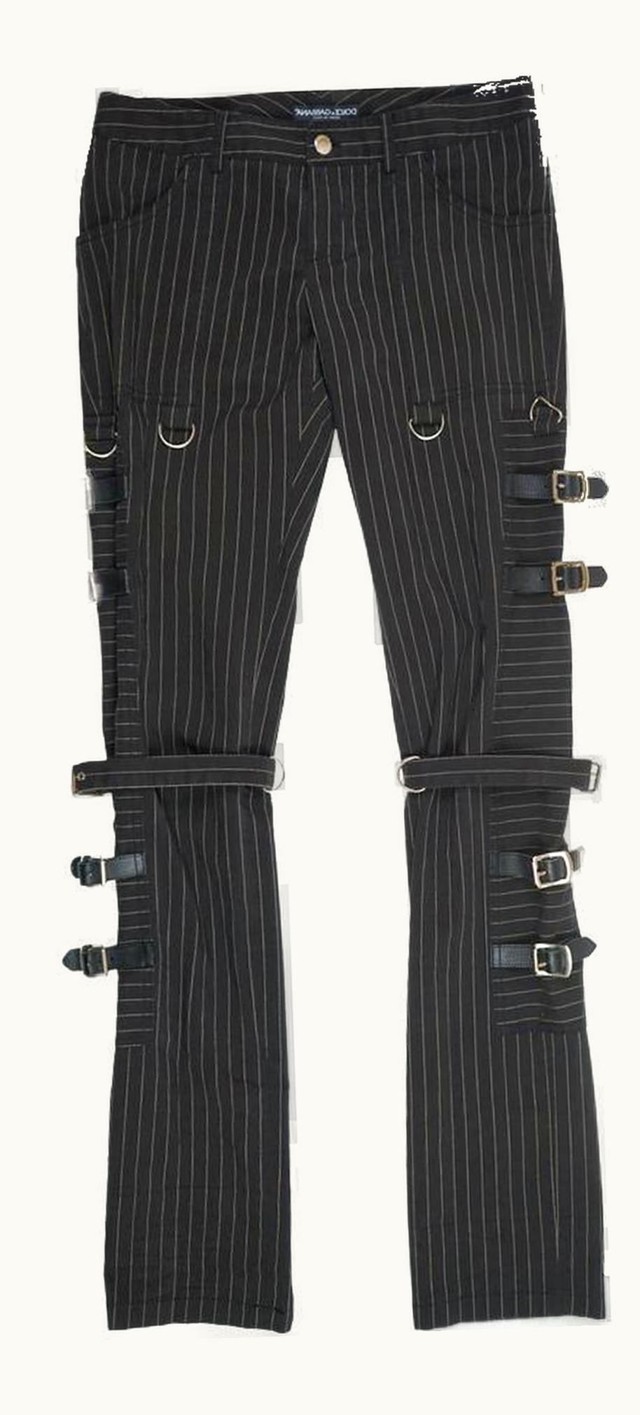 Dolce & Gabbana Dolce & Gabbana Sex Pinstripe Bondage Pants A/W 2003
