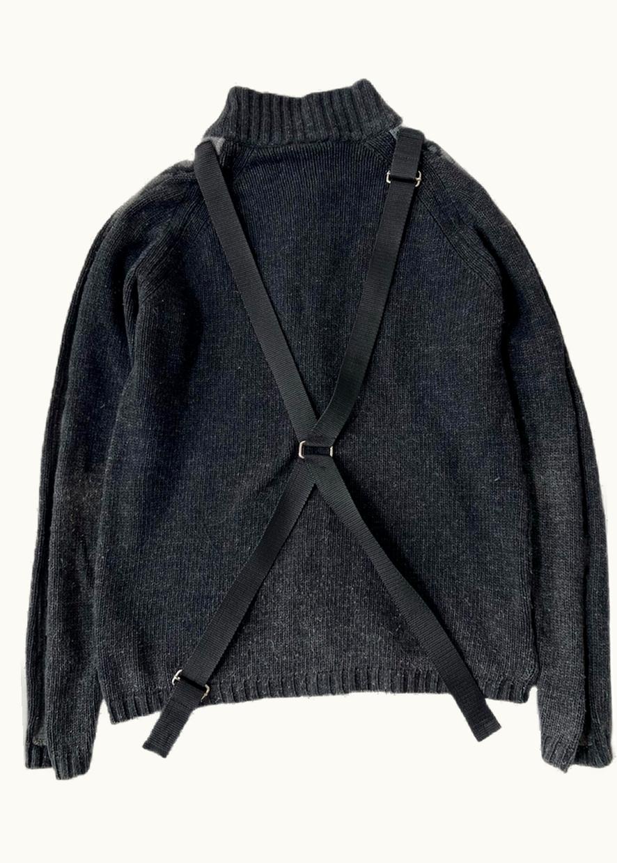 Dolce & Gabbana Dolce & Gabbana Bondage Back Strap Zip Cardigan A/W 2003