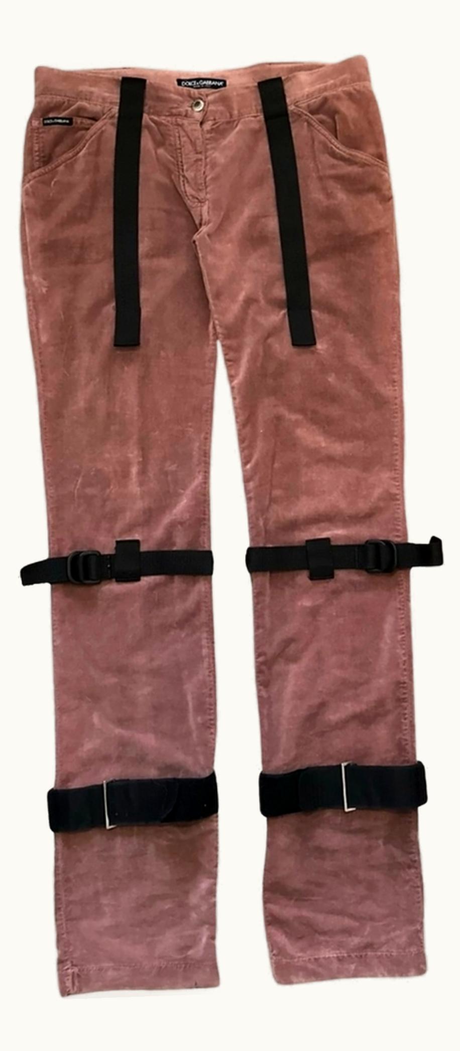 Dolce & Gabbana Dolce & Gabbana Velvet Bondage Trousers A/W 2003