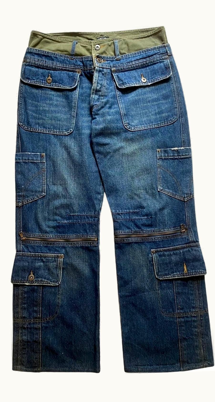 Dolce & Gabbana Dolce & Gabbana Hybrid Denim Cargo Pants A/W 2003