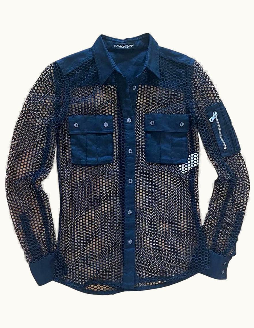 Dolce & Gabbana Dolce & Gabbana Sex Mesh Button Down Shirt S/S 2003