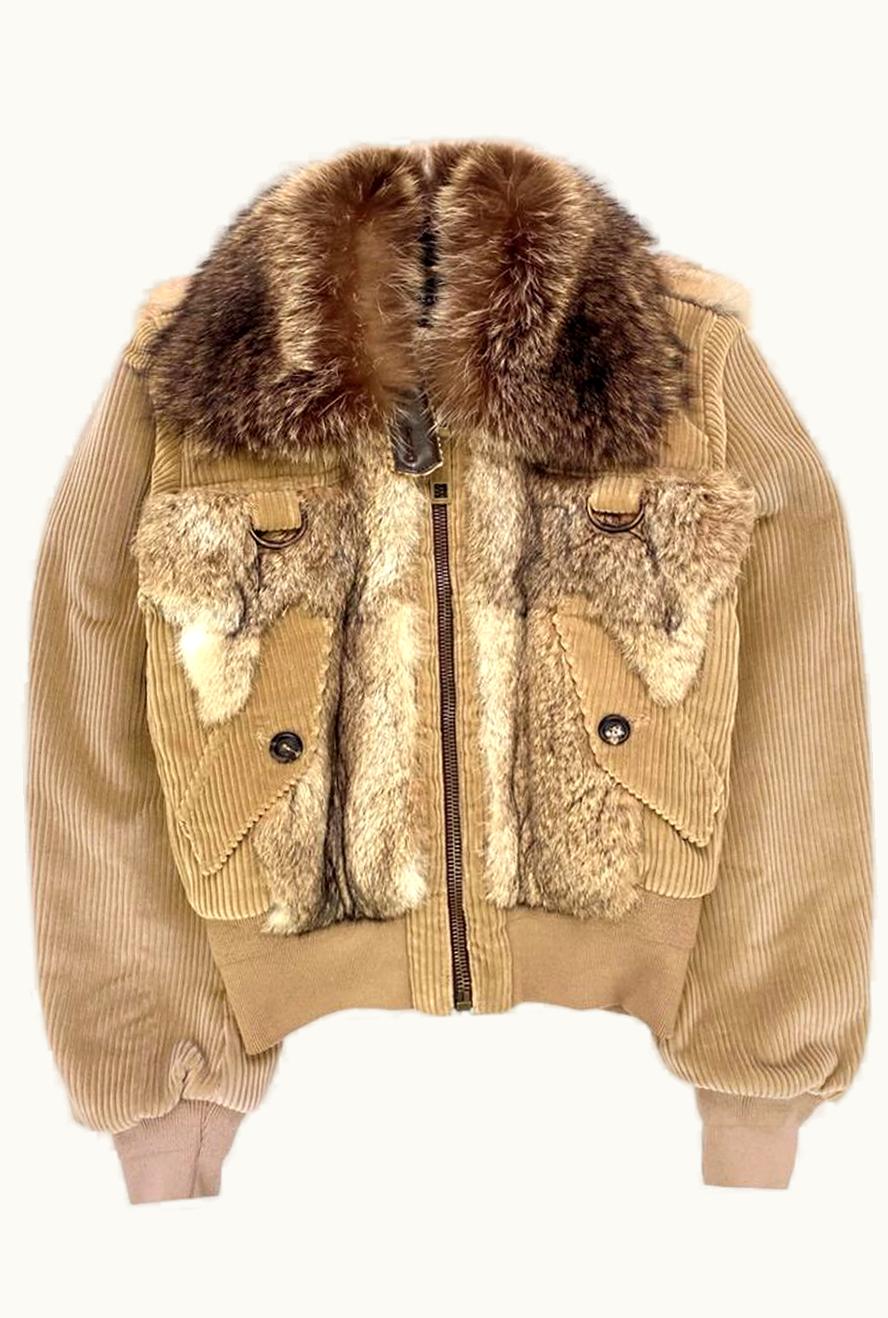 Dolce & Gabbana Dolce & Gabbana D-Ring Racoon Aviator Jacket A/W 2004