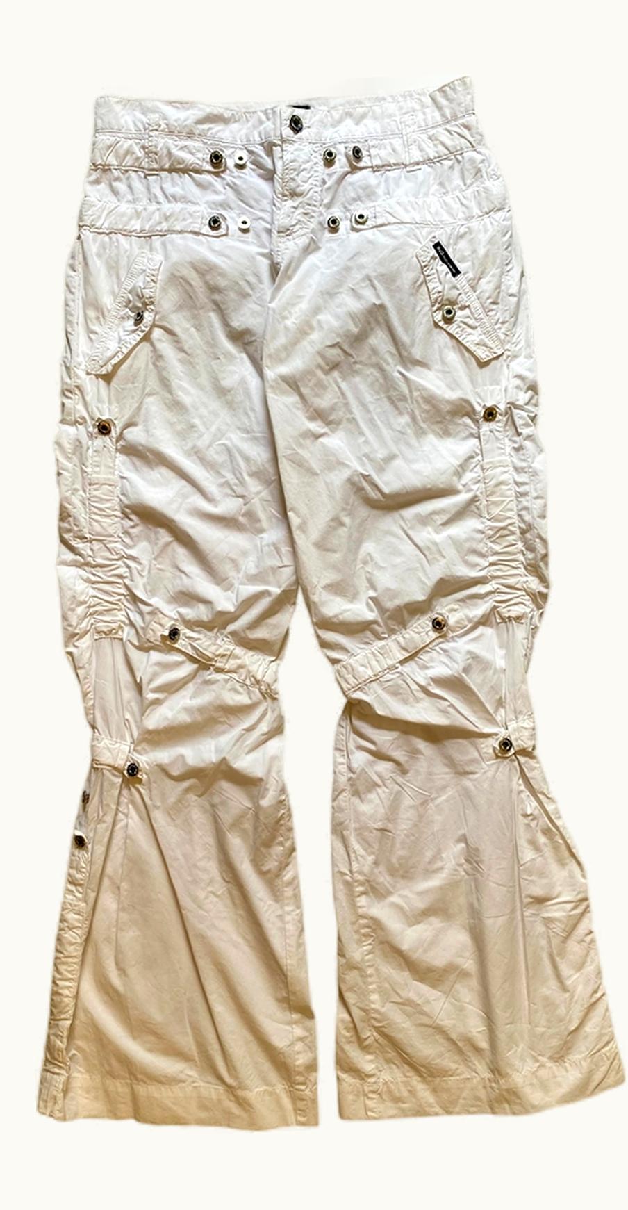 Dolce & Gabbana Dolce & Gabbana Flared White Cargo Pants S/S 2004