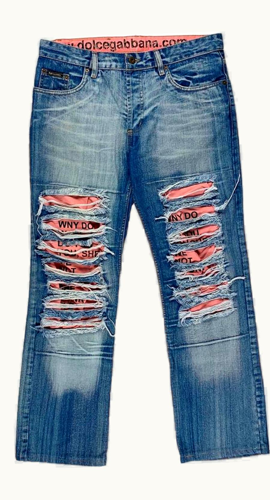 Dolce & Gabbana Dolce & Gabbana Poem Slashed Denim A/W 2005