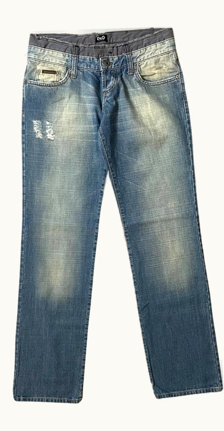 Dolce & Gabbana Dolce & Gabbana Double-Waisted Faded Jeans S/S 2005