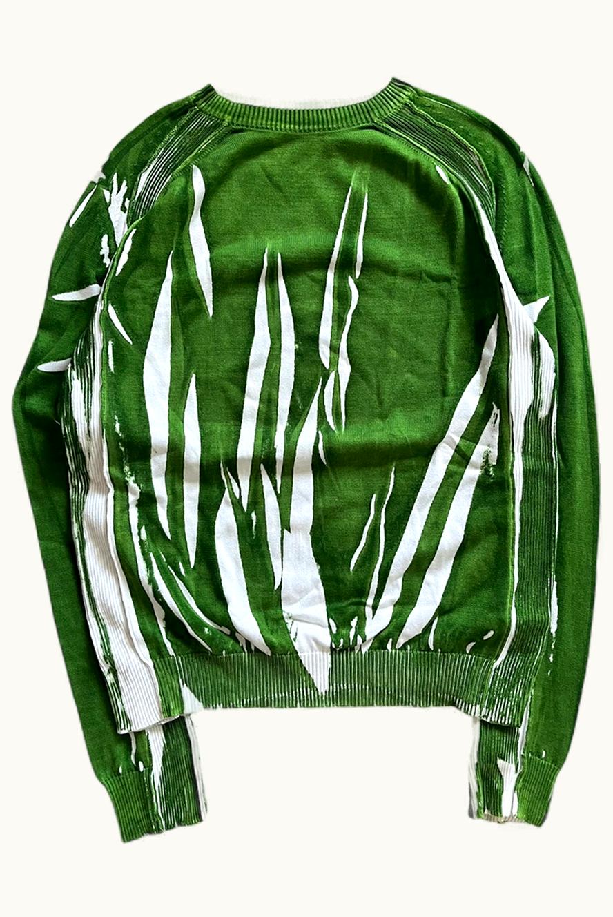 Dolce & Gabbana Dolce & Gabbana Green Leaf Canvas Sweatshirt S/S 2006