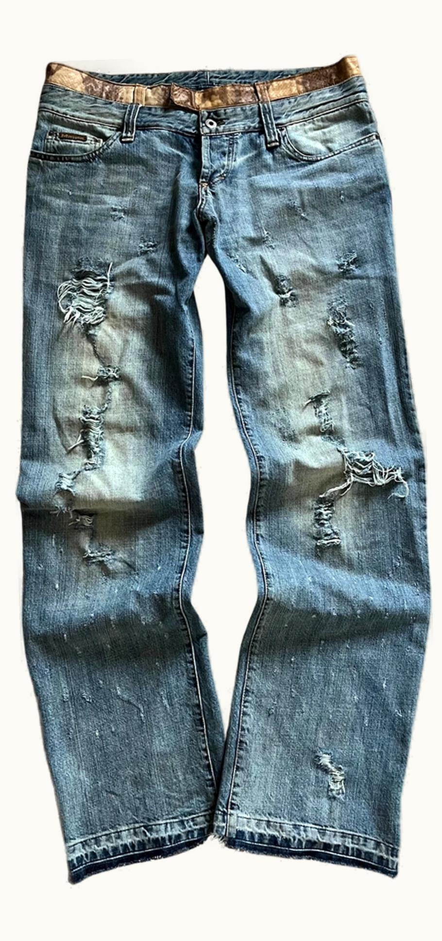 Dolce & Gabbana Dolce & Gabbana Distressed Double Waisted Jeans A/W 2008