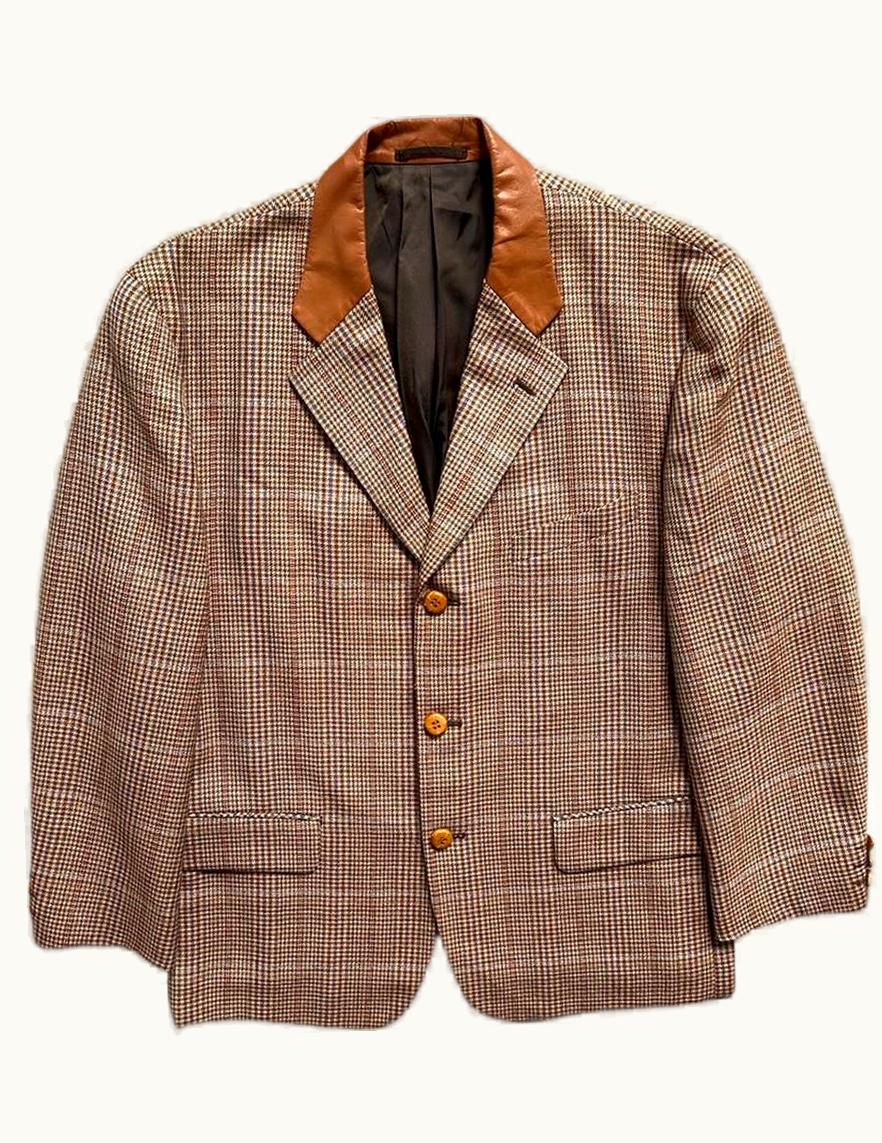 Comme Des Garçons Homme Plus Comme Des Garçons Homme Plus Leather Collar Check Blazer A/W 1991