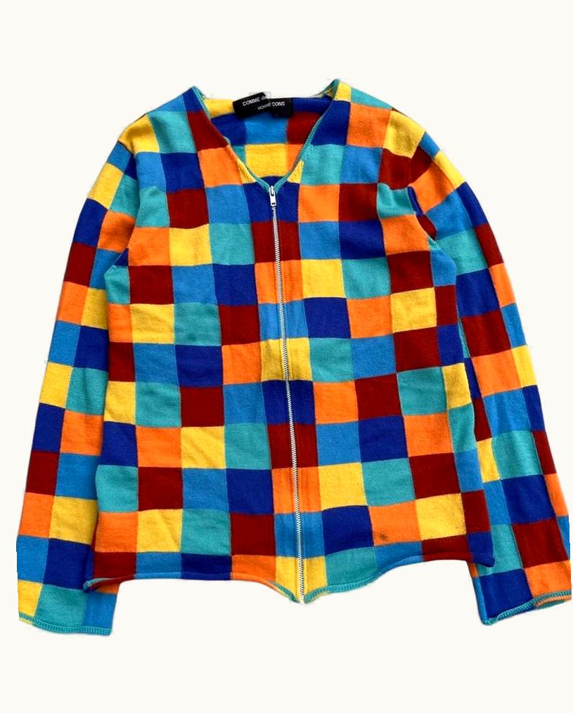 Comme Des Garçons Homme Plus Comme Des Garçons Homme Plus Grid Zip-Up Sweater A/W 2001