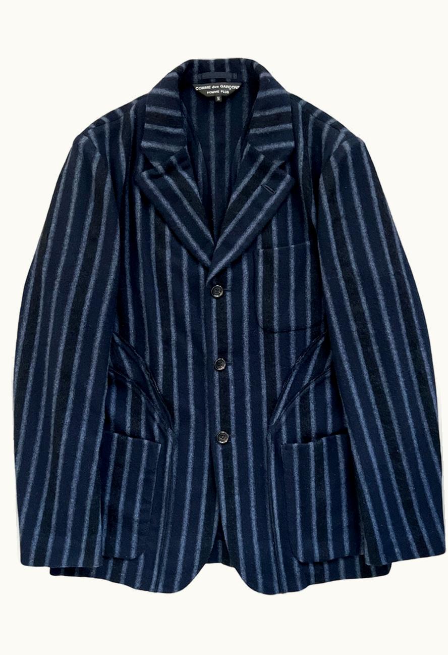 Comme Des Garçons Homme Plus Comme Des Garçons Homme Plus Curve Panelled Striped Blazer A/W 2003