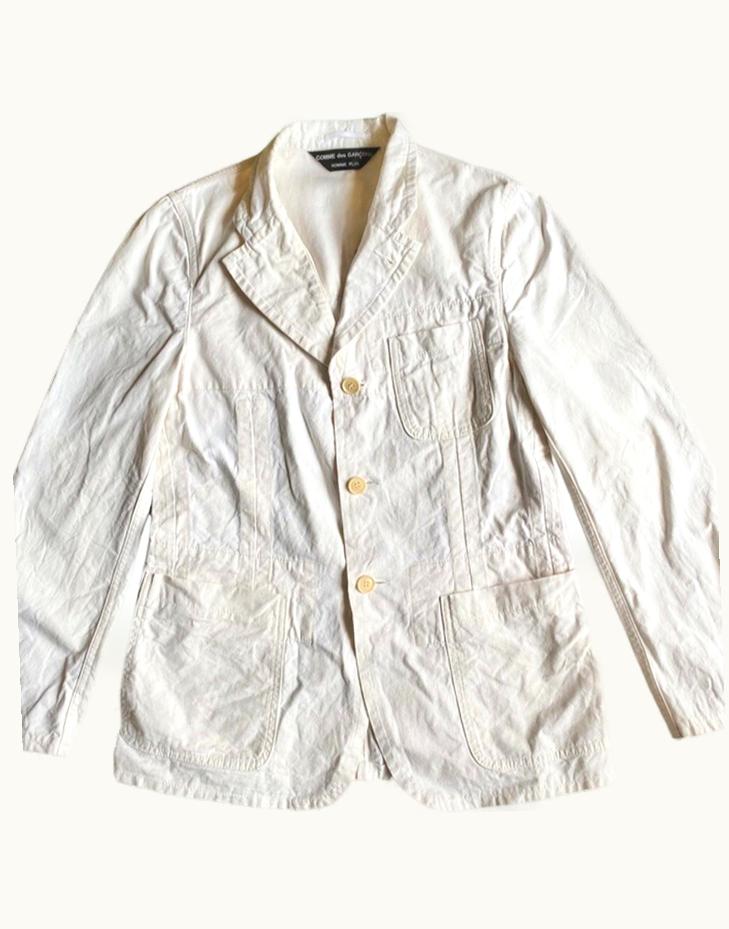 Comme Des Garçons Homme Plus Comme Des Garçons Homme Plus Alexander Stadler Lining White Blazer S/S 2004