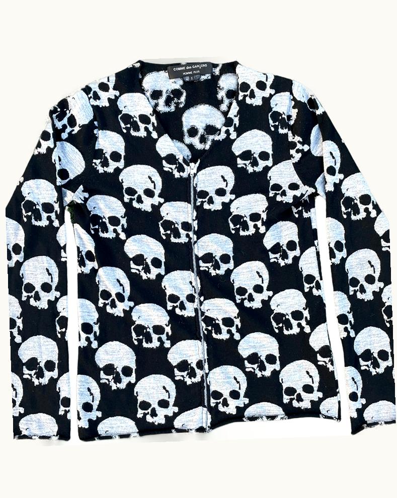 Comme Des Garçons Homme Plus Comme Des Garçons Homme Plus All Over Print Skull Zip Up Cardigan S/S 2011