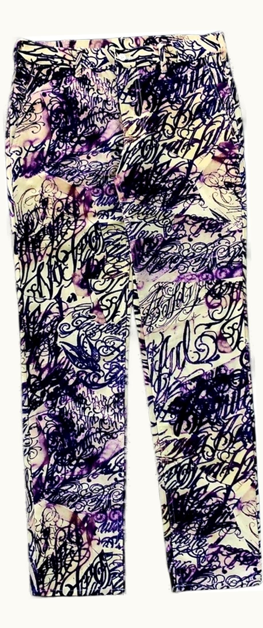 Comme Des Garçons Homme Plus Comme Des Garçons Homme Plus Cursive Tattoo Print Trousers A/W 2015