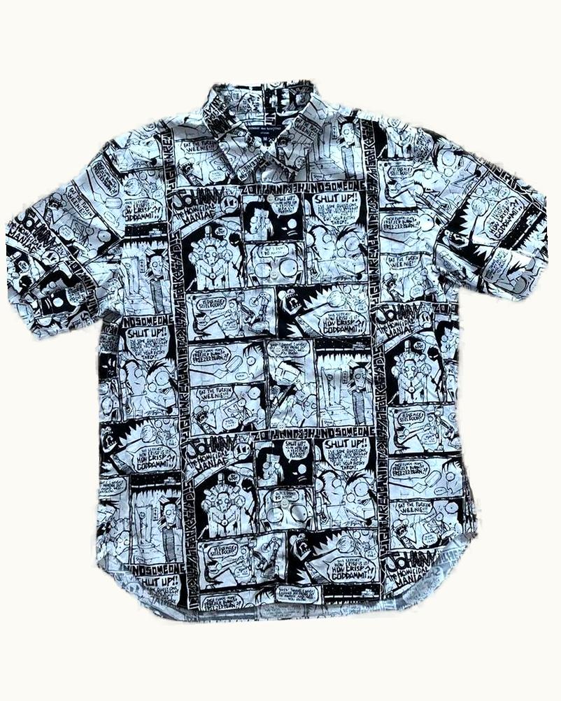 Comme Des Garçons Homme Plus Comme Des Garçons Homme Plus Cartoon Print Button-Up Shirt S/S 2017