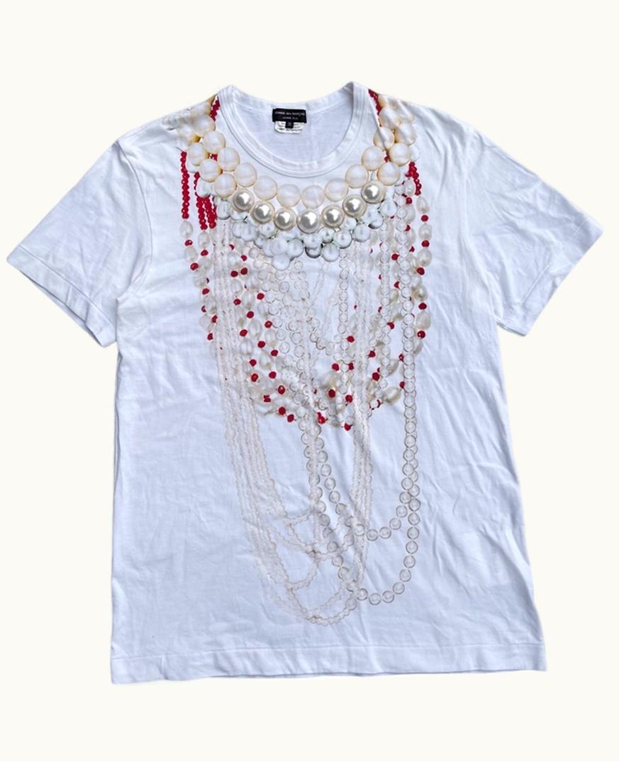 Comme Des Garçons Homme Plus Comme Des Garçons Homme Plus Orlando Trompe L'oeil Pearl T-Shirt S/S 2020