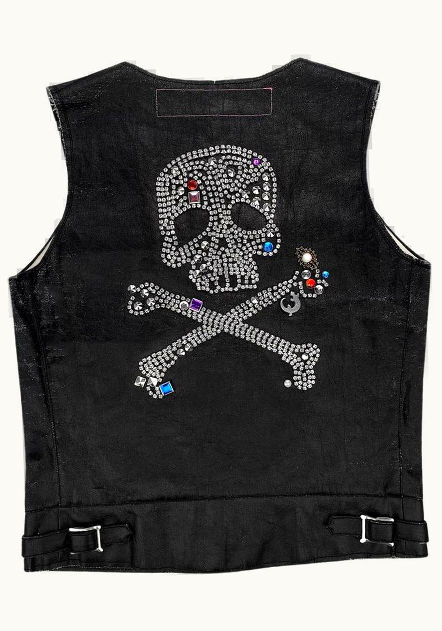 Junya Watanabe Junya Watanabe Leather Bejewelled Skull And Crossbones Vest A/W 2002