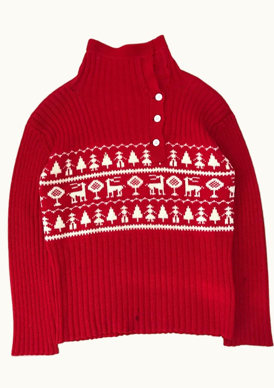 Junya Watanabe Junya Watanabe Button Up Turtleneck Christmas Jumper A/W 2002