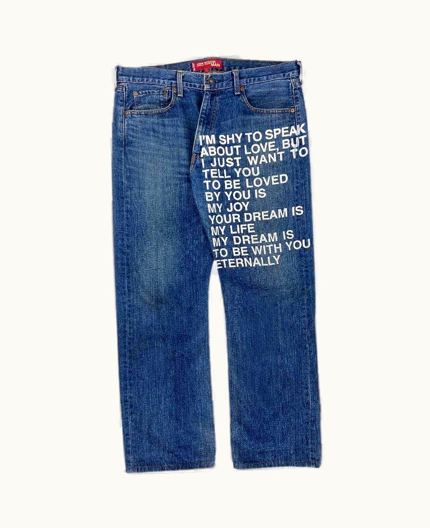Junya Watanabe Junya Watanabe “eternal Love” Poem Indigo Washed Denim S/S 2002