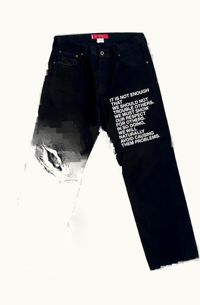 Junya Watanabe Junya Watanabe Sample Poem Double Sided Black Pants S/S 2002