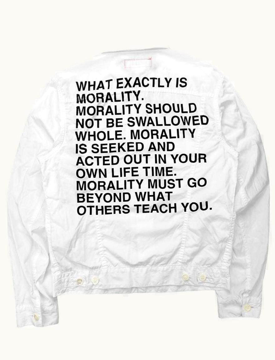 Junya Watanabe Junya Watanabe “morality” Poem White Trucker Jacket S/S 2002